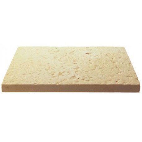 Dalle de terrasse en pierre reconstituée 60 x 40 x 4 cm - Bouchardée patinée - Ocre