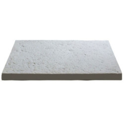 Dalle de terrasse en pierre reconstituée 60 x 40 x 4 cm - Bouchardée patinée - Gris Clair