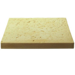 Dalle de terrasse en pierre reconstituée 40 x 40 x 4 cm – Bouchardée patinée - Camel