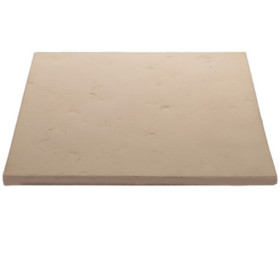 Dalle de terrasse en pierre reconstituée lisse patinée 50 x 50 x 2,3 cm ocre