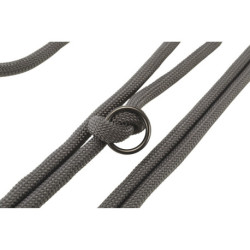 Laisse réglable 3 positions en corde tressée Be Nordic Taille S-M - L. 2 m – Ø8 mm – Gris foncé / Brun