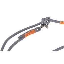 Laisse réglable 3 positions en corde tressée Be Nordic Taille S-M - L. 2 m – Ø8 mm – Gris foncé / Brun