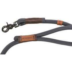 Laisse en corde tressée Be Nordic Taille S-M - L. 1 m – Ø8 mm – Gris foncé / Brun