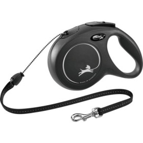 Laisse cordon à enrouleur Flexi New Classic pour chien Taille M / 20 kg – 8 m – Noir