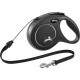 Laisse cordon à enrouleur Flexi New Classic pour chien Taille M / 20 kg – 8 m – Noir