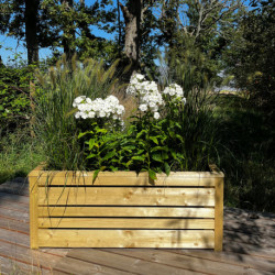 Jardinière rectangulaire Flux voile géotextile épicéa - 95 x 40 x 38 cm