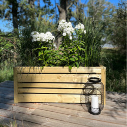 Jardinière rectangulaire Flux voile géotextile épicéa - 95 x 40 x 38 cm