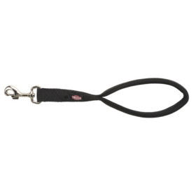 Laisse courte Premium avec dragonne doublée néoprène – Taille M-XL 37 cm l.25 mm – Noir