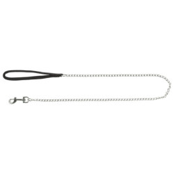 Laisse en métal avec poignée doublée en néoprène – Taille XS-S – L.1,1 m – Noir