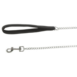 Laisse en métal avec poignée doublée en néoprène – Taille L-XL – L.1 m – Noir