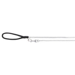 Laisse en métal avec poignée doublée en néoprène – Taille L-XL – L.1 m – Noir