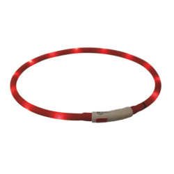 Anneau lumineux Flash USB en silicone taille XS à XL 70 cm Ø10 mm – Rouge