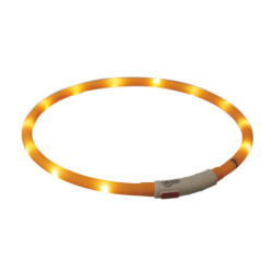Anneau lumineux Flash USB en silicone taille XS à XL 70 cm Ø10 mm – Orange