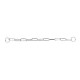 Collier étrangleur grands maillons en métal chromé – Taille XL 70 cm – Ep. 4 mm