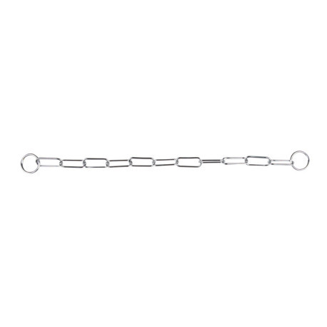 Collier étrangleur grands maillons en métal chromé – Taille XL 70 cm – Ep. 4 mm