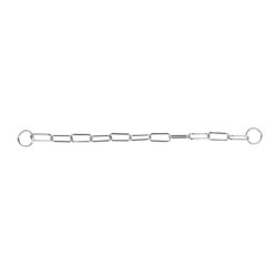 Collier étrangleur grands maillons métal chromé – Taille M 46 cm – Ep. 3 mm