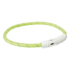 Anneau lumineux Flash USB pour chien en TPU/nylon Ø7 mm – Taille universelle - Vert