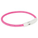 Anneau lumineux Flash USB pour chien en TPU/nylon Ø7 mm –Taille universelle - Rose