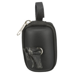 Distributeur de sacs polyester avec revêtement similicuir + 1 rouleau de 20 sacs ramasse crottes – Coloris divers