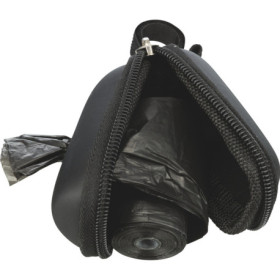 Distributeur de sacs polyester avec revêtement similicuir + 1 rouleau de 20 sacs ramasse crottes – Coloris divers