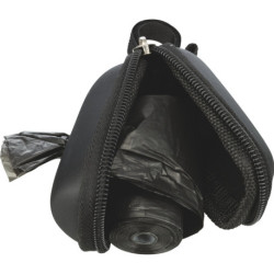 Distributeur de sacs polyester avec revêtement similicuir + 1 rouleau de 20 sacs ramasse crottes – Coloris divers