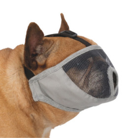 Muselière pour races de Chien à museau court en polyester – Taille M court – Gris