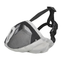 Muselière pour races de Chien à museau court en polyester – Taille M court – Gris