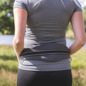 Ceinture de jogging ventrale avec laisse en néoprène Trixie – Noir / Gris graphite