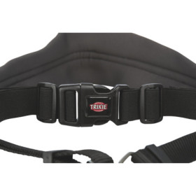 Ceinture de jogging ventrale avec laisse en néoprène Trixie – Noir / Gris graphite
