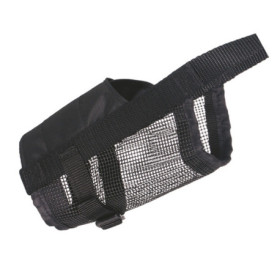 Muselière sangle avec filet en polyester – Taille M – Tour de museau 19-26 cm – noir