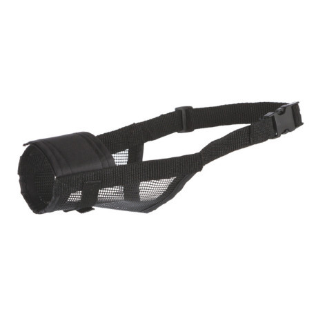Muselière sangle avec filet en polyester – Taille M – Tour de museau 19-26 cm – noir
