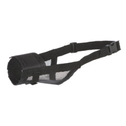 Muselière sangle avec filet en polyester – Taille L-XL – Tour de museau 24-34 cm – noir