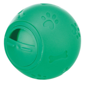 Jouet distributeur de friandises Snack balle avec ouverture réglable Trixie en plastique – Ø7 cm - Vert