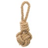 Jouet Balle tressée sur corde Be Nordic en coton/polyester pour chien– Ø7 x 20 cm - marron