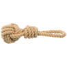 Jouet Balle tressée sur corde Be Nordic en coton/polyester pour chien– Ø7 x 20 cm - marron