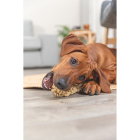 Jouet Balle tressée sur corde Be Nordic en coton/polyester pour chien– Ø7 x 20 cm - marron