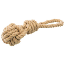 Jouet Balle tressée sur corde Be Nordic en coton/polyester – Ø8 x 30 cm - marron