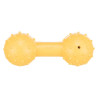 Jouet Haltère avec clochette en caoutchouc naturel pour chien malvoyant – 17 cm - Jaune