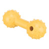 Jouet Haltère avec clochette en caoutchouc naturel pour chien malvoyant – 17 cm - Jaune