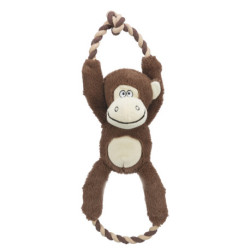 Peluche Singe avec corde pour chien en polyester/ coton avec son – 40 cm