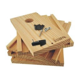 Kit Nichoir à monter soi-même en épicéa Ø28 mm pour mésanges – Fabrication Française – 18 x 16 x 24 cm