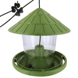 Mangeoire à oiseaux Emilie pour graines en plastique recyclé – Ø21,7 x h.20 cm - Vert