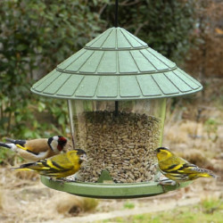 Mangeoire à oiseaux Emilie pour graines en plastique recyclé – Ø21,7 x h.20 cm - Vert