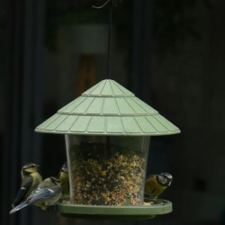 Mangeoire à oiseaux Emilie pour graines en plastique recyclé – Ø21,7 x h.20 cm - Vert