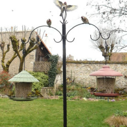 Mangeoire à oiseaux Julie pour graines en plastique recyclé – Ø21,7 x h.20 cm - Rouge