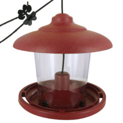 Mangeoire à oiseaux Julie pour graines en plastique recyclé – Ø21,7 x h.20 cm - Rouge