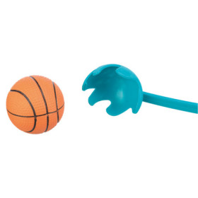 Jouet Lanceur de balle en plastique avec balle en mousse caoutchouc – Ø6 x 60 cm – Orange et pétrole