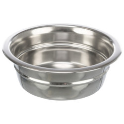 Lot de 2 gamelles anti-bruit en acier inoxydable avec support en métal chromé – Gamelle de 0,25 L Ø11 cm
