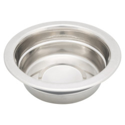 Lot de 2 gamelles anti-bruit en acier inoxydable avec support en métal chromé – Gamelle de 0,25 L Ø11 cm