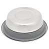Lot de 2 gamelles anti-bruit en acier inoxydable avec support en métal chromé – Gamelle de 0,45 L Ø13 cm